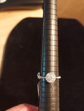 Classic*925* Sterling Silver Halo Size 8 Moissanite Engagement Ring -